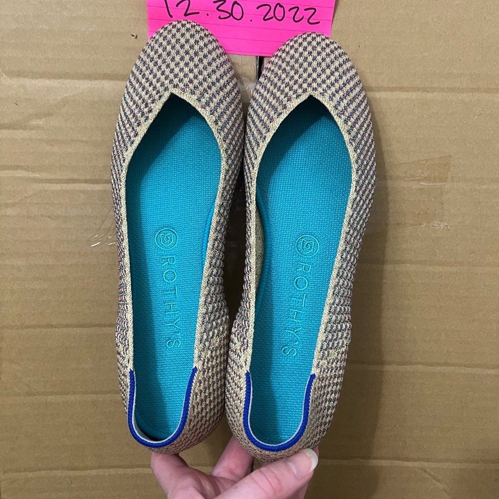 Rothy’s Multi Metallic flats sz 10